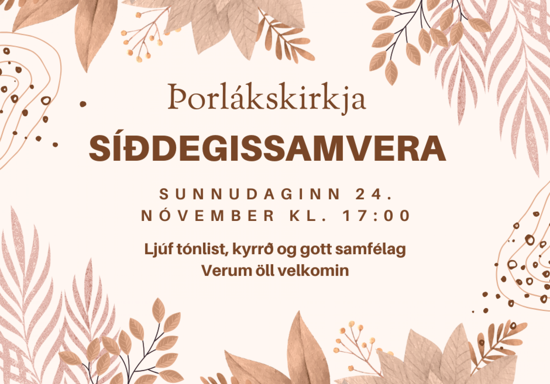 Síðdegissamvera í Þorlákskirkju